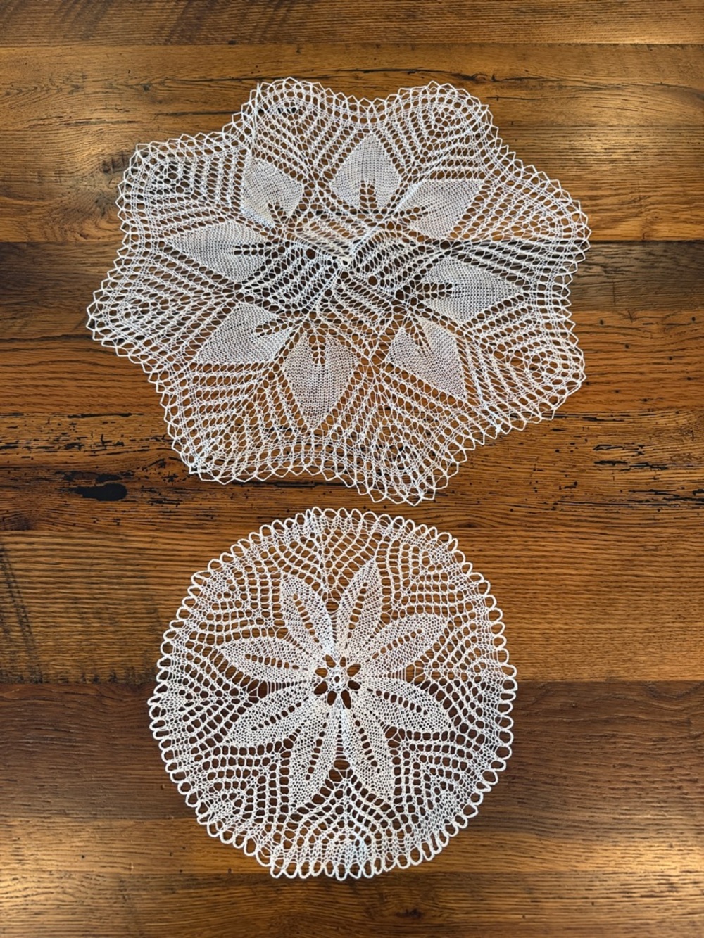 Ivory  Crocheted Doilies - Set of 2
